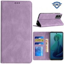 For Motorola Moto G 5G 2024 METKASE Wallet Premium PU Vegan Leather ID Card Money Holder with Magnet