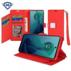 For Motorola Moto G 5G 2024 METKASE Wallet ID Card Holder Case Cover in Premium Slide-Out Package -