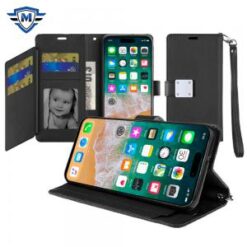 iPhone 16 Pro Max 6.9 inch METKASE Wallet ID Card Holder Case Cover in Slide-Out Package - Black