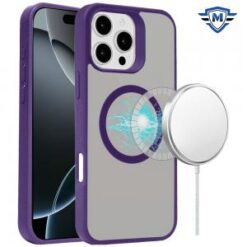 [METKASE]  iPhone 16 Pro Max 6.9 inch Magnetic Circle Smooth Touch Tough Hybrid - Dark Purple