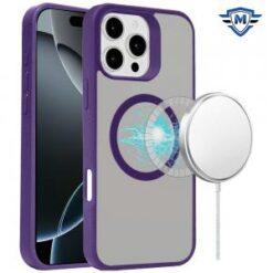 [METKASE]  iPhone 16 Pro 6.3 inch Magnetic Circle Smooth Touch Tough Hybrid - Dark Purple