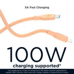 Motorola TurboPower Silicone 5A Black USB-C to USB-C Cable- 100W, 40k bends, Flexible for Type C 6.6