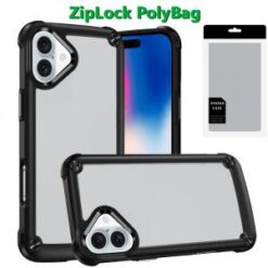 [PolyBag]  iPhone 16 6.1 inch Ultimate CaseX Transparent Hybrid Case with Metal Buttons And Camer
