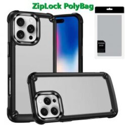[PolyBag]  iPhone 16 Pro 6.3 inch Ultimate CaseX Transparent Hybrid Case with Metal Buttons And C