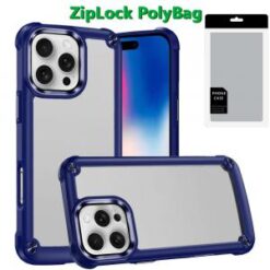 [PolyBag]  iPhone 16 Pro 6.3 inch Ultimate CaseX Transparent Hybrid Case with Metal Buttons And C