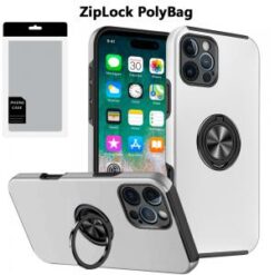 [PolyBag]  iPhone 16 Pro Max 6.9 inch CHIEF Oil Painted Magnetic Ring Stand Hybrid - Silver