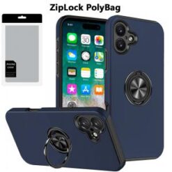 [PolyBag] For iPhone 16 Plus 6.7 inch CHIEF Oil Painted Magnetic Ring Stand Hybrid - Dark Blue