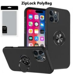 [PolyBag]  iPhone 16 Pro 6.3 inch CHIEF Oil Painted Magnetic Ring Stand Hybrid - Black