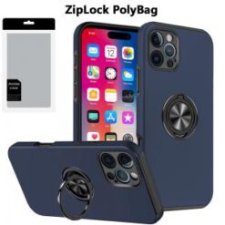[PolyBag]  iPhone 16 Pro 6.3 inch CHIEF Oil Painted Magnetic Ring Stand Hybrid - Dark Blue