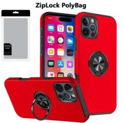 [PolyBag]  iPhone 16 Pro 6.3 inch CHIEF Oil Painted Magnetic Ring Stand Hybrid - Red