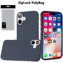 [PolyBag]  iPhone 16 6.1 inch Multi-Functional Card Magnetic Ring Stand Hybrid Camera - Black