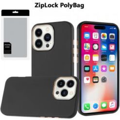 [PolyBag]  iPhone 16 Pro 6.3 inch Classy Slick Chromed Around Hybrid - Black