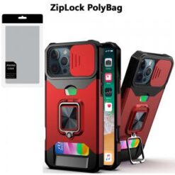 [PolyBag]  iPhone 16 Pro Max 6.9 inch Multi-Functional Card Magnetic Ring Stand Hybrid Camera - R