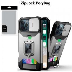 [PolyBag]  iPhone 16 Pro Max 6.9 inch Multi-Functional Card Magnetic Ring Stand Hybrid Camera - S