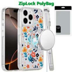 [PolyBag]  iPhone 16 Pro Max 6.9 inch Magnetic Space UV Design Case - Colorful Floral