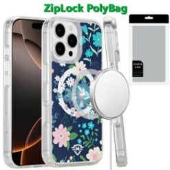 [PolyBag]  iPhone 16 Pro Max 6.9 inch Magnetic Space UV Design Case - Galaxy Floral
