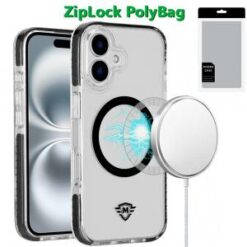 [PolyBag] For iPhone 16 Plus 6.7 inch Magnetic 3in1 Strong Thick Space Hybrid Case - Black