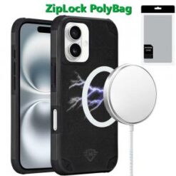 [PolyBag]  iPhone 16 6.1 inch Magnetic Heavy Duty Hybrid Case with Rotational Stand - Red