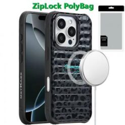 [PolyBag]  iPhone 16 Pro Max 6.9 inch Magnetic Chrome Case - Black Leopard