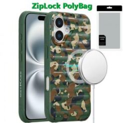 [PolyBag] For iPhone 16 Plus 6.7 inch Magnetic Chrome Case - Camo