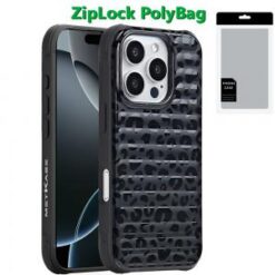 [PolyBag]  iPhone 16 Pro 6.3 inch Magnetic Chrome Case - Black Leopard