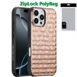 [PolyBag]  iPhone 16 Pro 6.3 inch Magnetic Chrome Case - Rose Gold Leopard