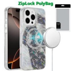 [PolyBag]  iPhone 16 Pro Max 6.9 inch Magnetic Double Layer IMD Design Case - Smoke Holographic