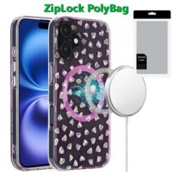 [PolyBag] For iPhone 16 Plus 6.7 inch Magnetic Double Layer IMD Design Case - Diamond Holographic Pi