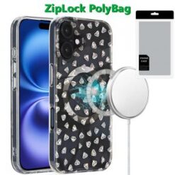 [PolyBag] For iPhone 16 Plus 6.7 inch Magnetic Double Layer IMD Design Case - Smoke Diamond Holograp