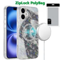 [PolyBag] For iPhone 16 Plus 6.7 inch Magnetic Double Layer IMD Design Case - Smoke Holographic