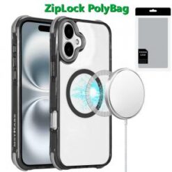 [PolyBag] For iPhone 16 Plus 6.7 inch Magnetic 3in1 Drop-Proof Two-Tone Case - Black Two Tone