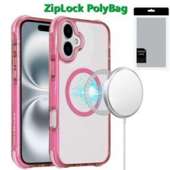 [PolyBag] For iPhone 16 Plus 6.7 inch Magnetic 3in1 Drop-Proof Two-Tone Case - Hot Pink Two Tone