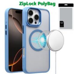 [PolyBag] For iPhone 16 Plus 6.7 inch Magnetic CLARITY Transparent Hybrid - Blue