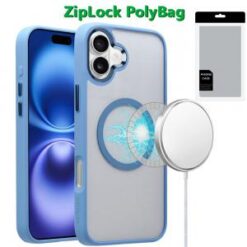 [PolyBag]  iPhone 16 6.1 inch Magnetic Glitter Epoxy Transparent Hybrid - Blue