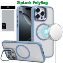 [PolyBag]  iPhone 16 Pro Max 6.9 inch Magnetic COOL with Camera STAND Hybrid - Blue