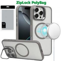 [PolyBag]  iPhone 16 Pro Max 6.9 inch Magnetic COOL with Camera STAND Hybrid - Grey