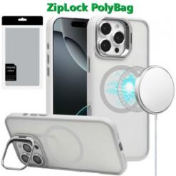 [PolyBag]  iPhone 16 Pro Max 6.9 inch Magnetic COOL with Camera STAND Hybrid - White