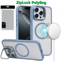 [PolyBag]  iPhone 16 Pro 6.3 inch Magnetic COOL with Camera STAND Hybrid - Blue