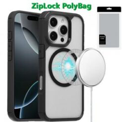 [PolyBag]  iPhone 16 Pro 6.3 inch Magnetic DEFENSE Transparent Hybrid - Black