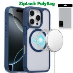 [PolyBag]  iPhone 16 Pro 6.3 inch Magnetic DEFENSE Transparent Hybrid - Blue