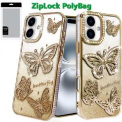 iPhone 16 6.1 inch Floral Joy Glitter Shimmer Leather Feel Thick TPU Case - Light Green/Teal