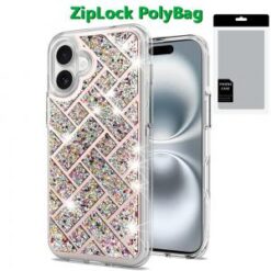 [PolyBag] For iPhone 16 Plus 6.7 inch Bling Hybrid Case Cover - C