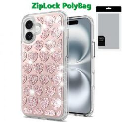 [PolyBag] For iPhone 16 Plus 6.7 inch Bling Hybrid Case Cover - E