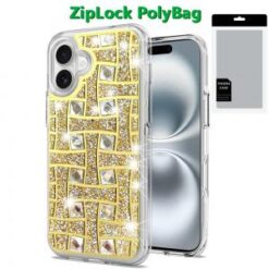 [PolyBag] For iPhone 16 Plus 6.7 inch Bling Hybrid Case Cover - I