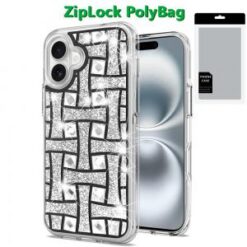 [PolyBag] For iPhone 16 Plus 6.7 inch Bling Hybrid Case Cover - K