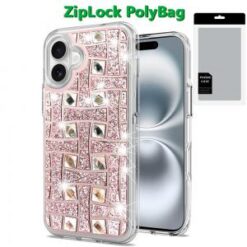 [PolyBag] For iPhone 16 Plus 6.7 inch Bling Hybrid Case Cover - L
