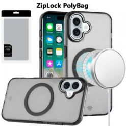 [PolyBag] For iPhone 16 Plus 6.7 inch Magnetic Circle Ring Transparent Premium Acrylic with Metal Bu