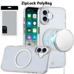 [PolyBag] For iPhone 16 Plus 6.7 inch Magnetic Circle Ring Transparent Premium Acrylic with Metal Bu