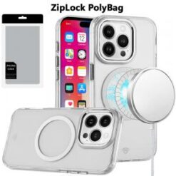 [PolyBag]  iPhone 16 Pro 6.3 inch Magnetic Circle Ring Transparent Premium Acrylic with Metal But