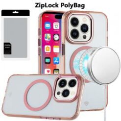 [PolyBag]  iPhone 16 Pro 6.3 inch Magnetic Circle Ring Transparent Premium Acrylic with Metal But